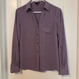 Purple Button-Up Blouse
